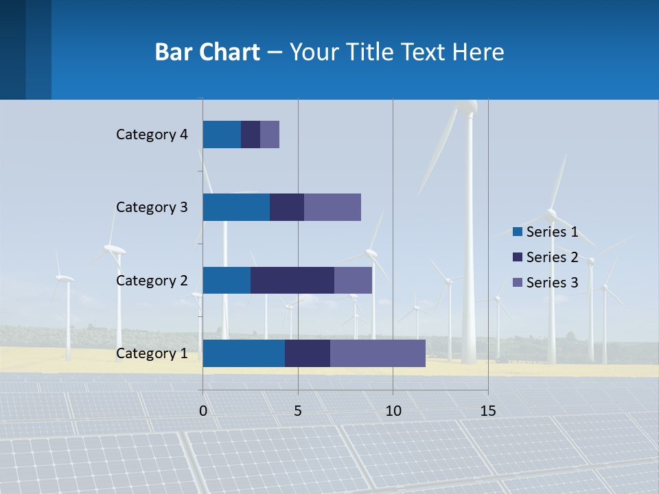 A Row Of Windmills With A Blue Sky In The Background PowerPoint Template