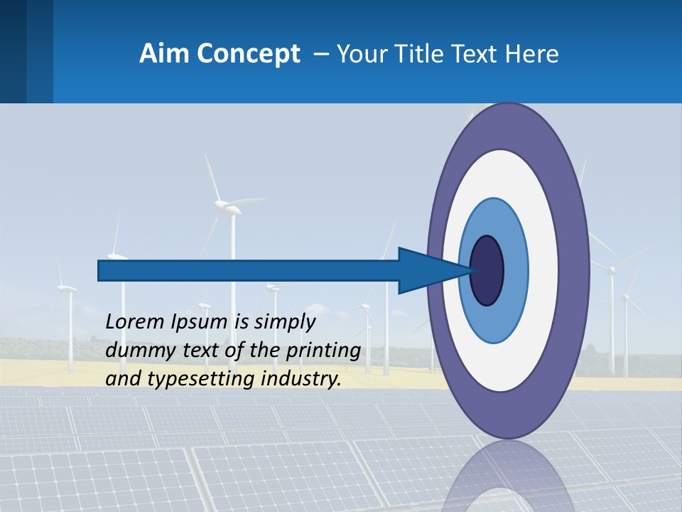 A Row Of Windmills With A Blue Sky In The Background PowerPoint Template