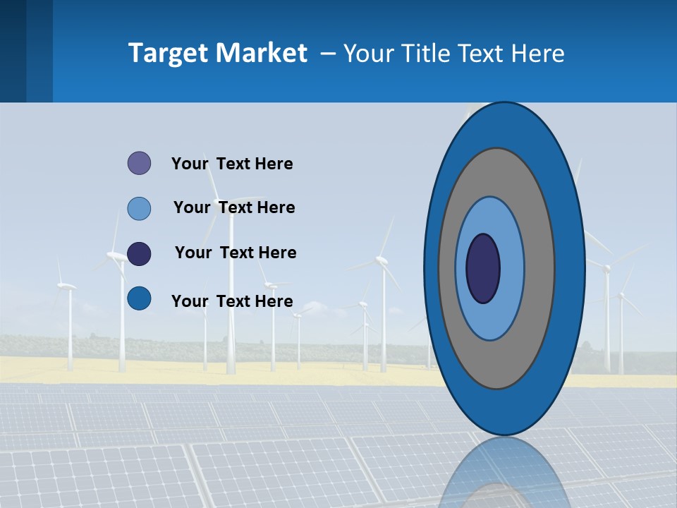 A Row Of Windmills With A Blue Sky In The Background PowerPoint Template