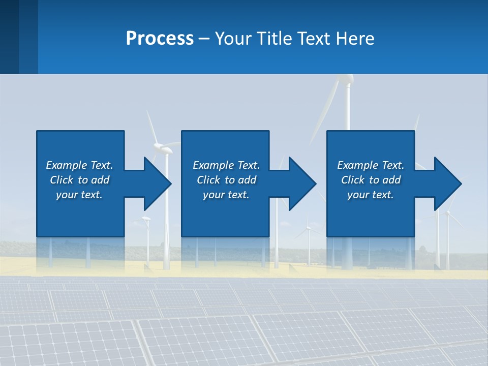 A Row Of Windmills With A Blue Sky In The Background PowerPoint Template