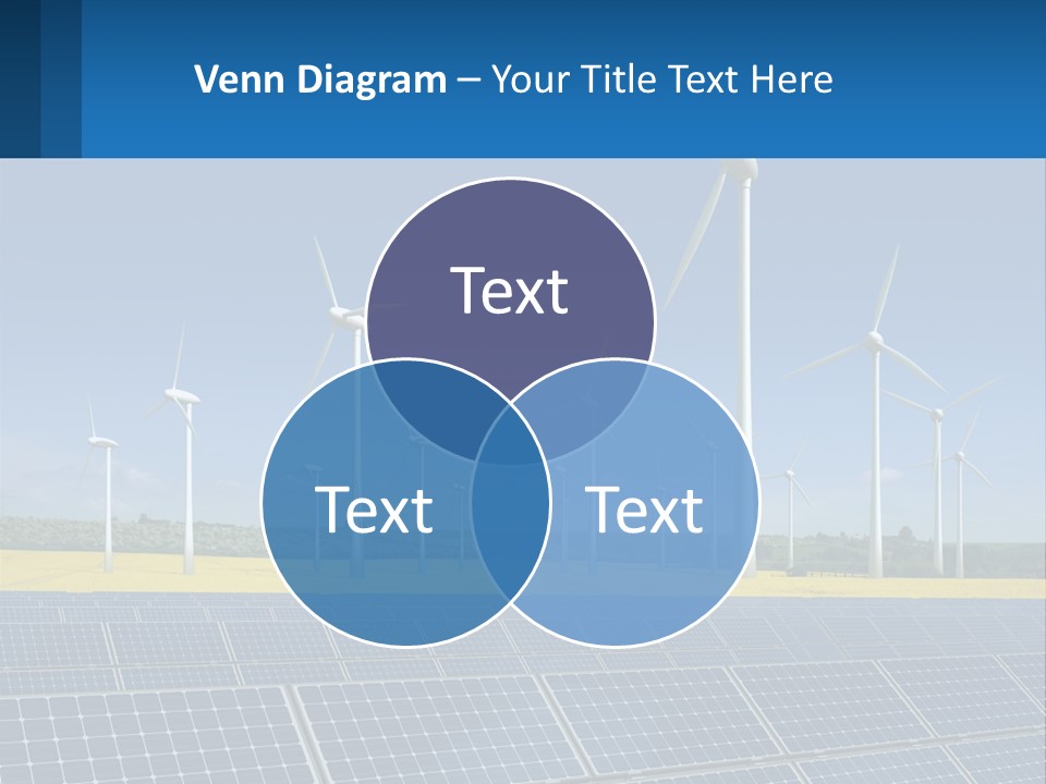 A Row Of Windmills With A Blue Sky In The Background PowerPoint Template