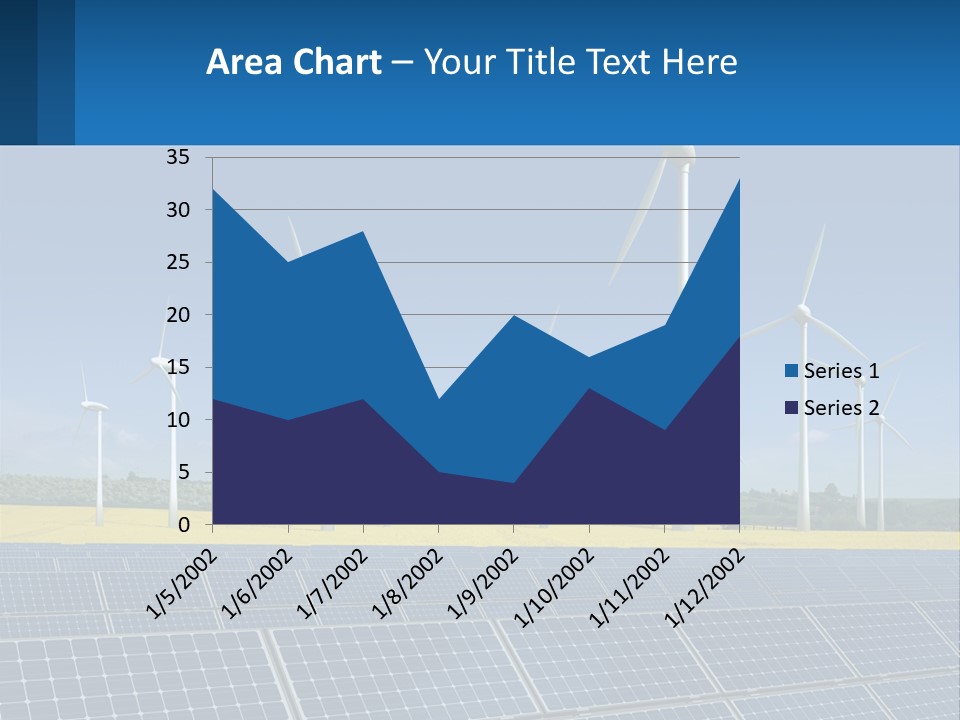 A Row Of Windmills With A Blue Sky In The Background PowerPoint Template