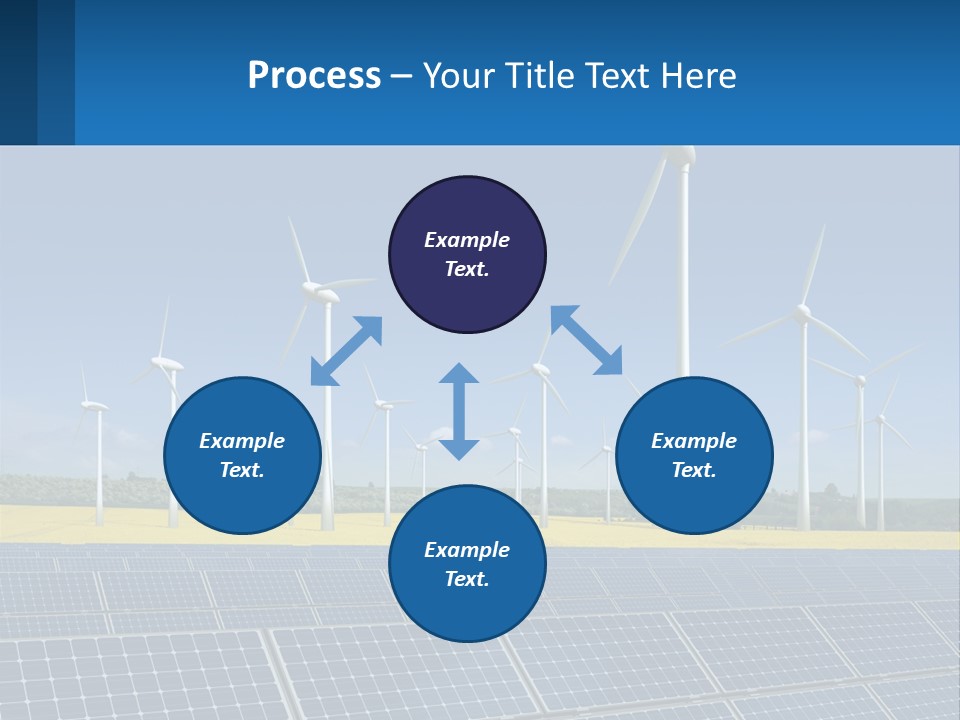 A Row Of Windmills With A Blue Sky In The Background PowerPoint Template