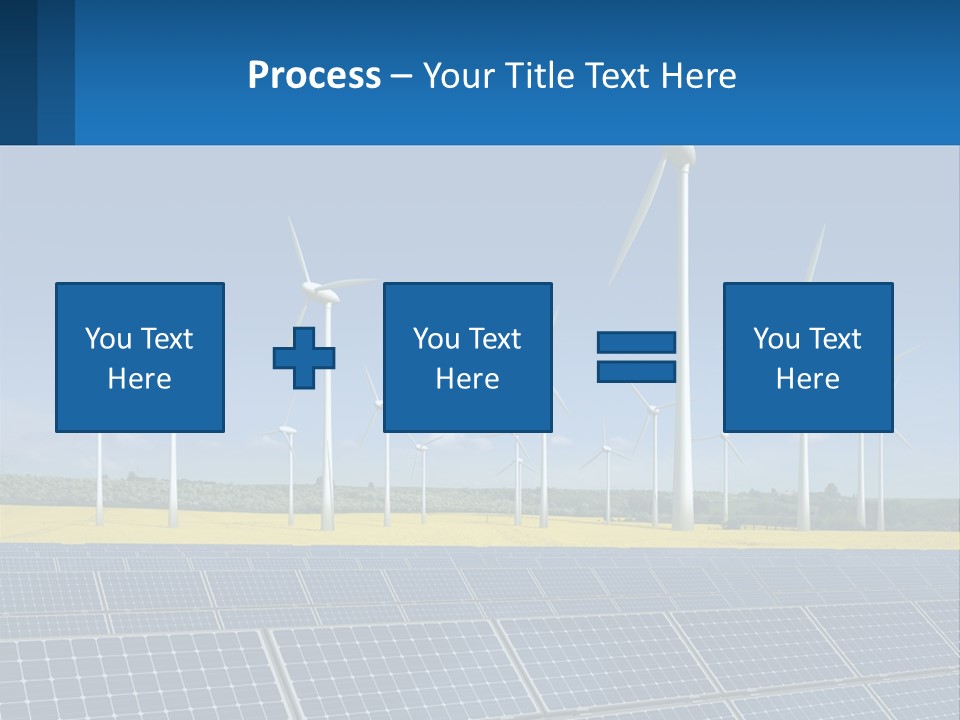 A Row Of Windmills With A Blue Sky In The Background PowerPoint Template