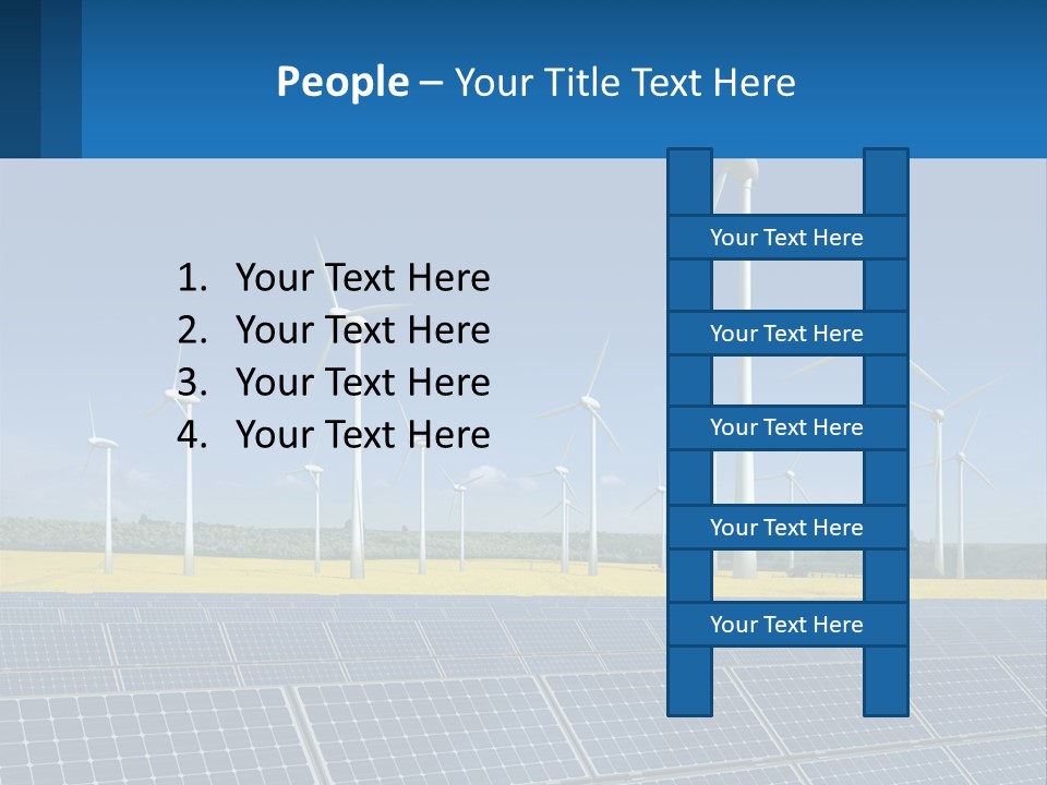 A Row Of Windmills With A Blue Sky In The Background PowerPoint Template