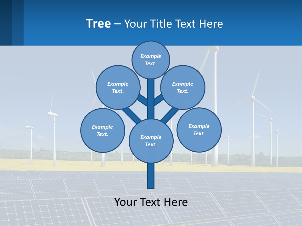 A Row Of Windmills With A Blue Sky In The Background PowerPoint Template