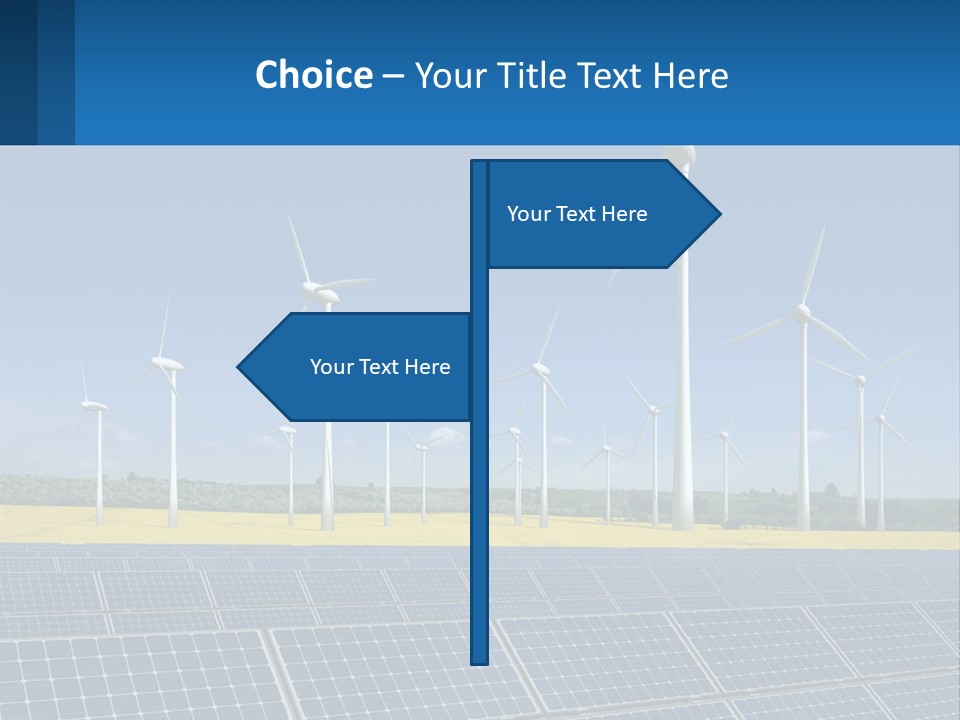 A Row Of Windmills With A Blue Sky In The Background PowerPoint Template