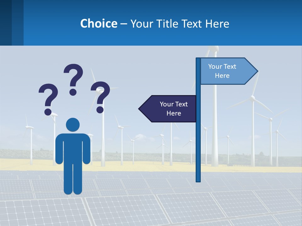 A Row Of Windmills With A Blue Sky In The Background PowerPoint Template