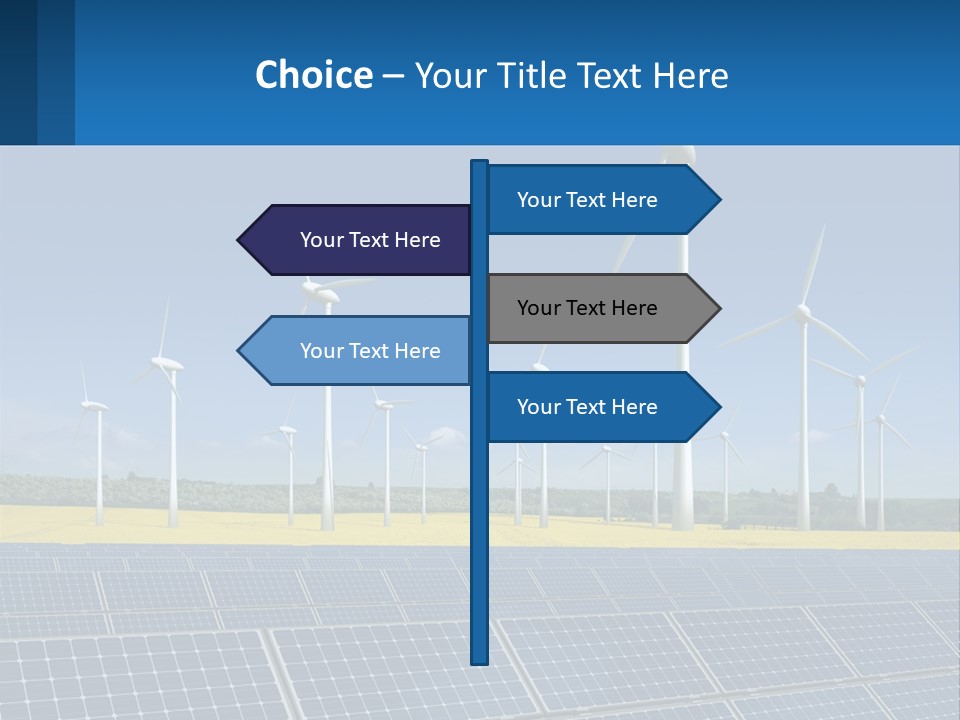 A Row Of Windmills With A Blue Sky In The Background PowerPoint Template