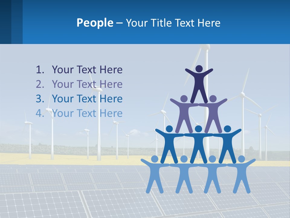 A Row Of Windmills With A Blue Sky In The Background PowerPoint Template