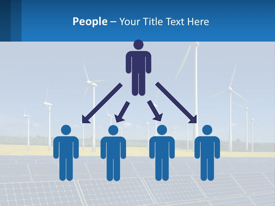 A Row Of Windmills With A Blue Sky In The Background PowerPoint Template