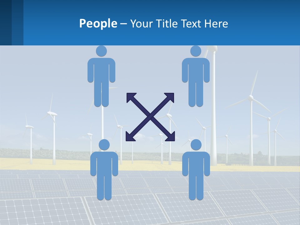 A Row Of Windmills With A Blue Sky In The Background PowerPoint Template