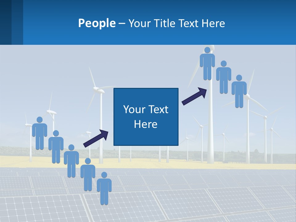 A Row Of Windmills With A Blue Sky In The Background PowerPoint Template