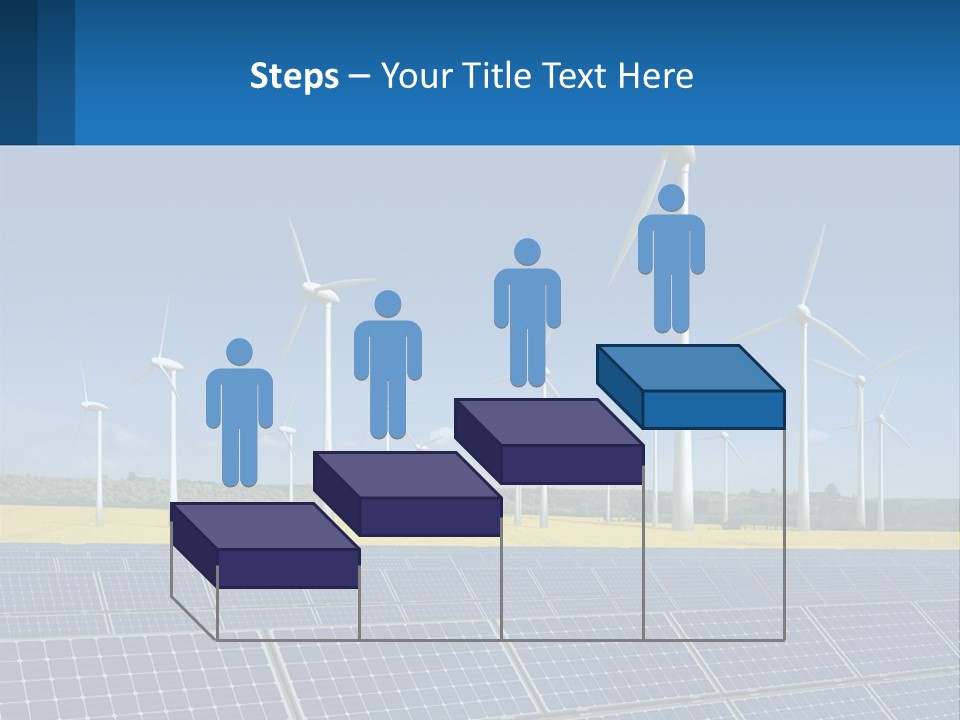 A Row Of Windmills With A Blue Sky In The Background PowerPoint Template