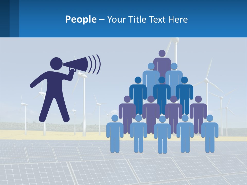 A Row Of Windmills With A Blue Sky In The Background PowerPoint Template