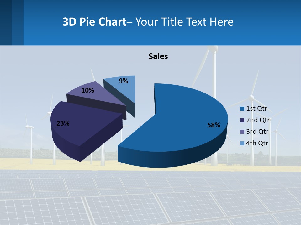 A Row Of Windmills With A Blue Sky In The Background PowerPoint Template