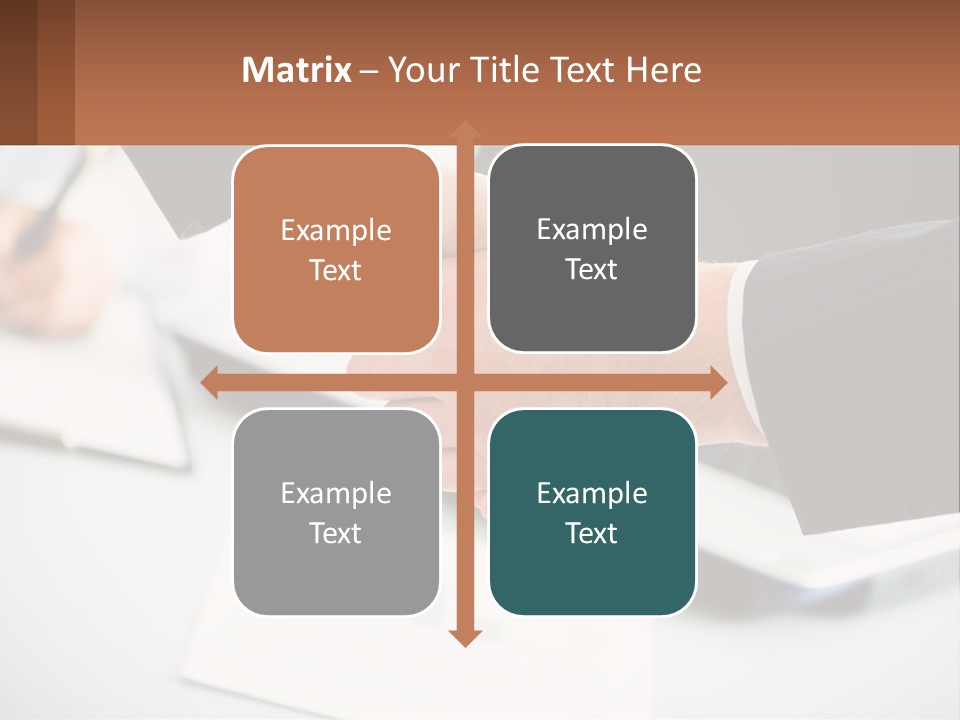 Two People Shaking Hands Over A Laptop Computer PowerPoint Template