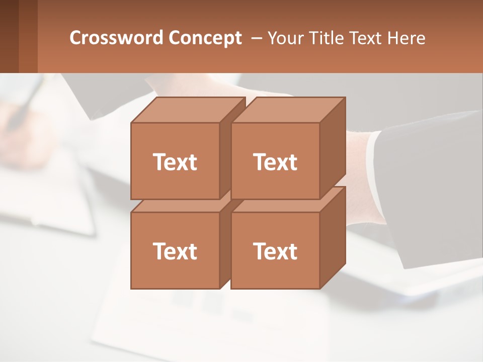 Two People Shaking Hands Over A Laptop Computer PowerPoint Template
