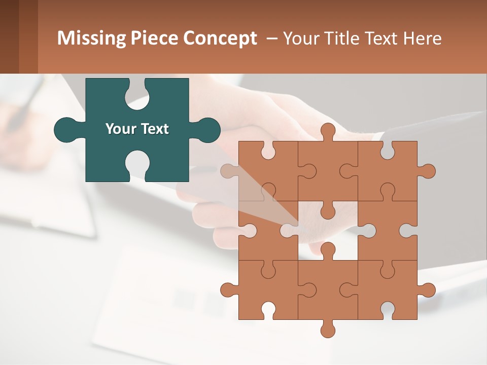 Two People Shaking Hands Over A Laptop Computer PowerPoint Template