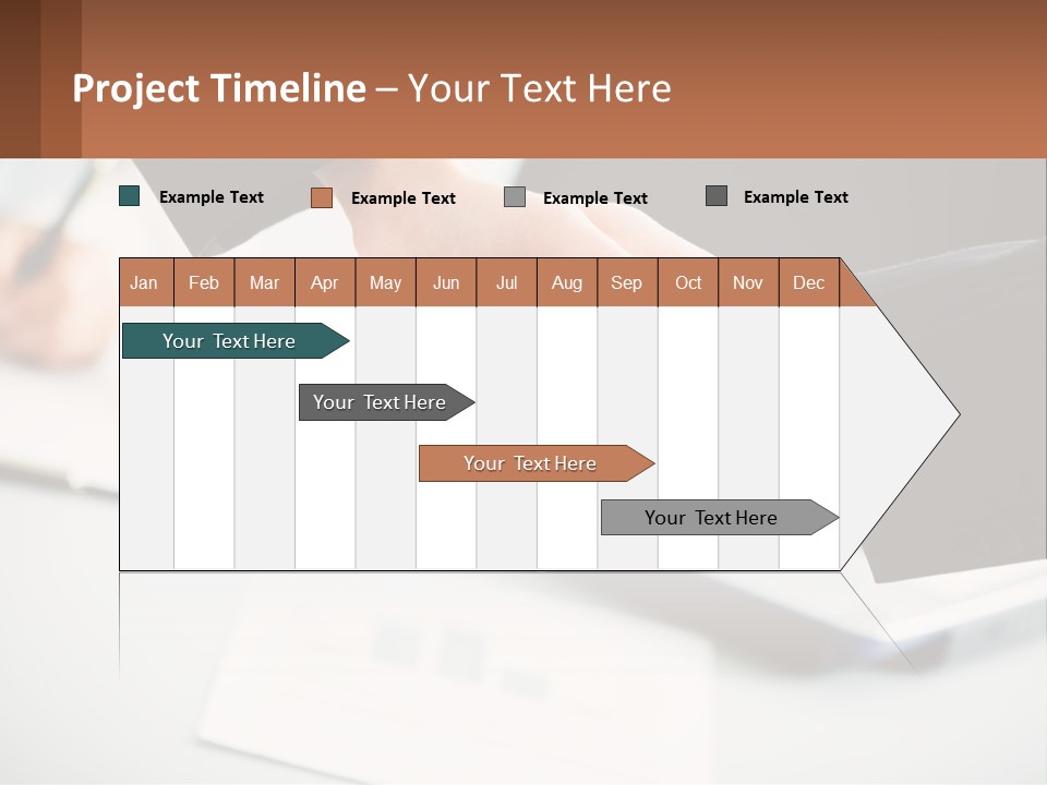 Two People Shaking Hands Over A Laptop Computer PowerPoint Template