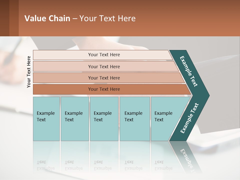 Two People Shaking Hands Over A Laptop Computer PowerPoint Template