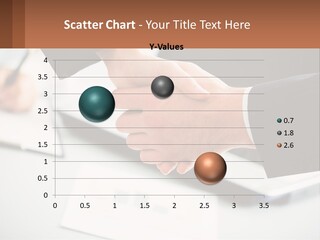 Two People Shaking Hands Over A Laptop Computer PowerPoint Template