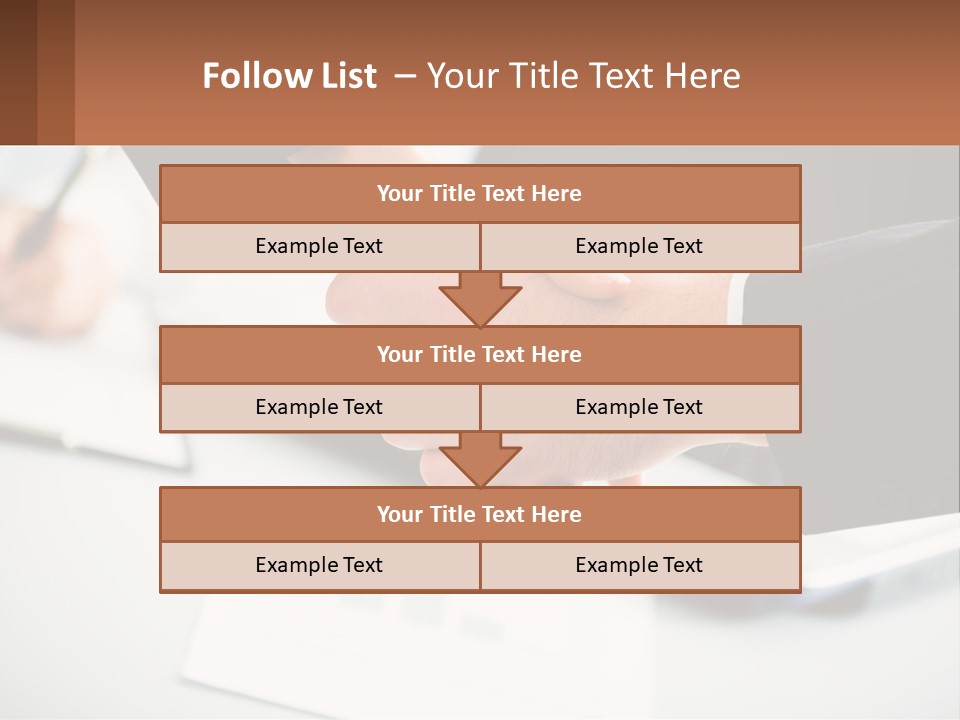 Two People Shaking Hands Over A Laptop Computer PowerPoint Template