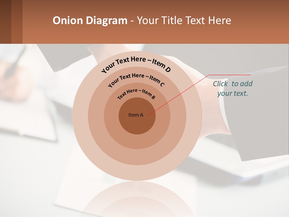 Two People Shaking Hands Over A Laptop Computer PowerPoint Template