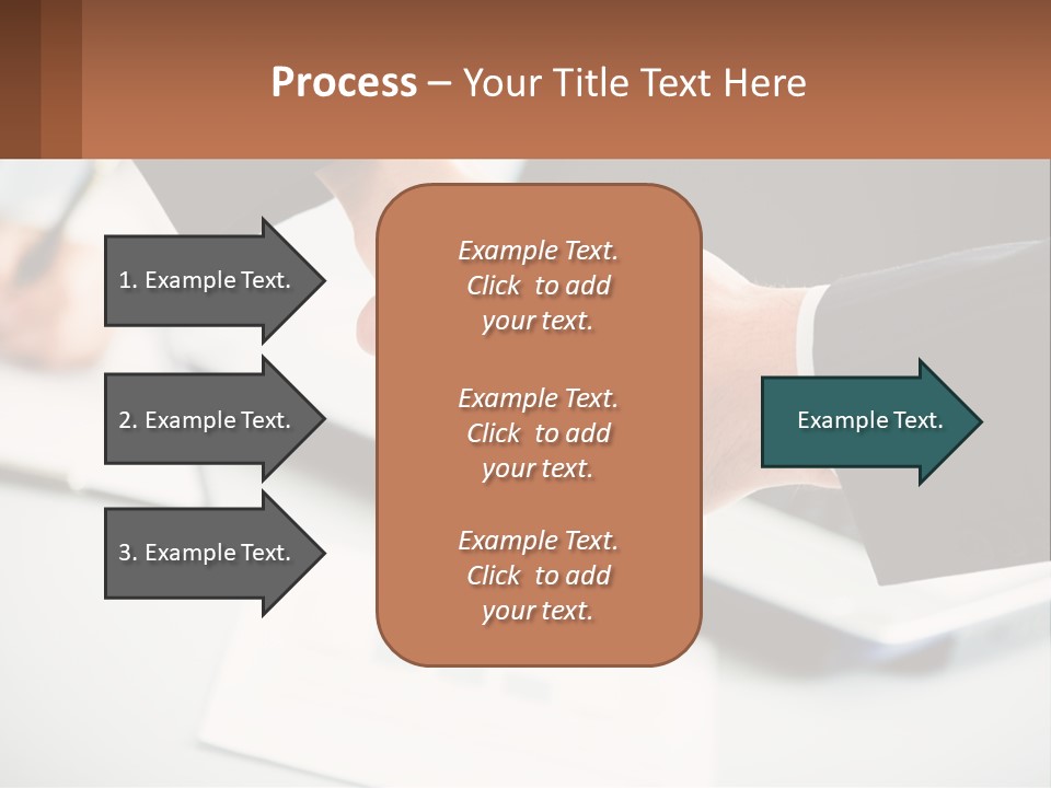Two People Shaking Hands Over A Laptop Computer PowerPoint Template