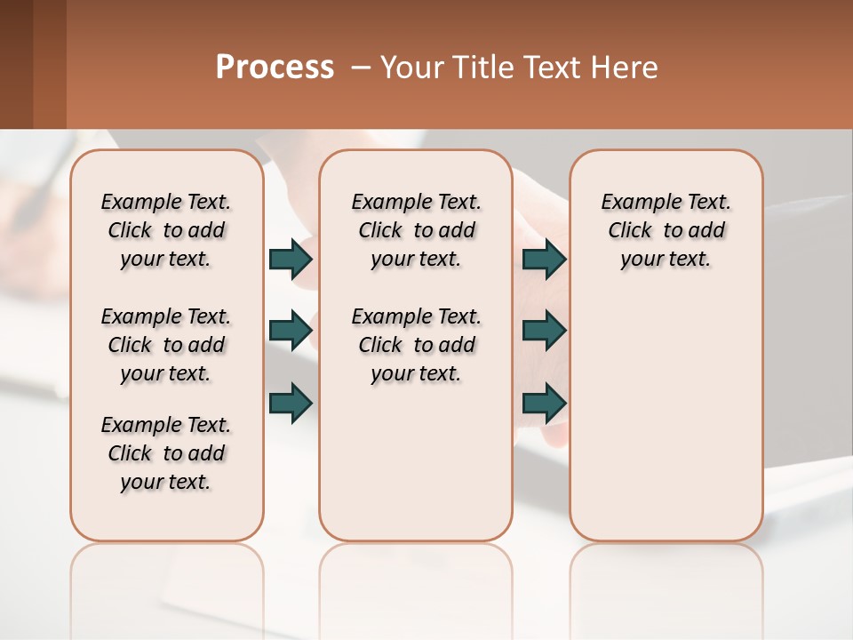 Two People Shaking Hands Over A Laptop Computer PowerPoint Template