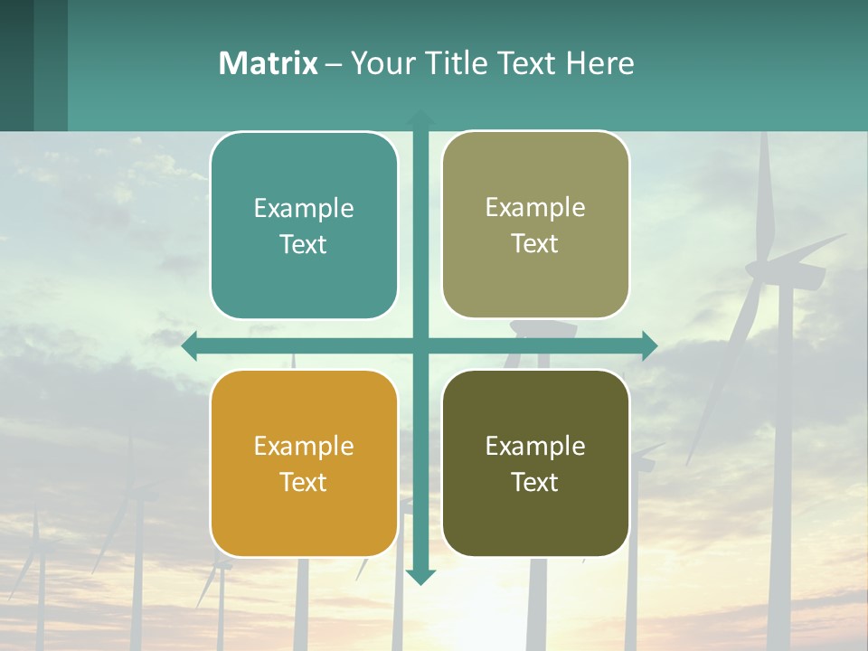 A Group Of Windmills With The Sun Setting In The Background PowerPoint Template