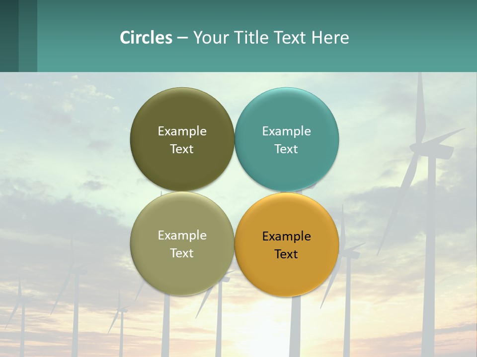 A Group Of Windmills With The Sun Setting In The Background PowerPoint Template