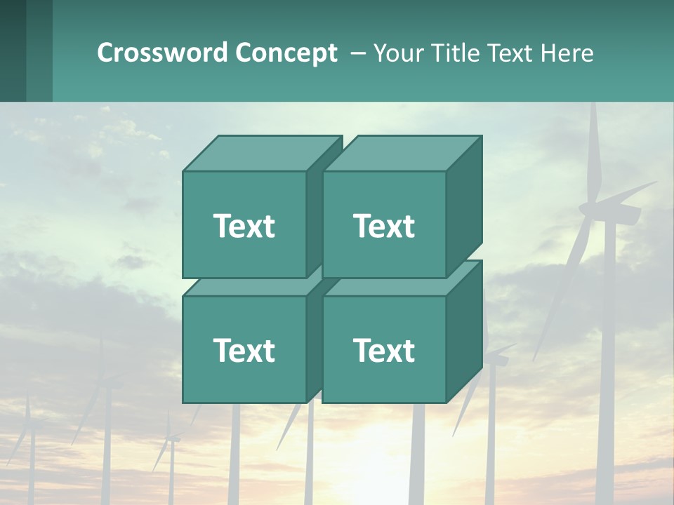 A Group Of Windmills With The Sun Setting In The Background PowerPoint Template