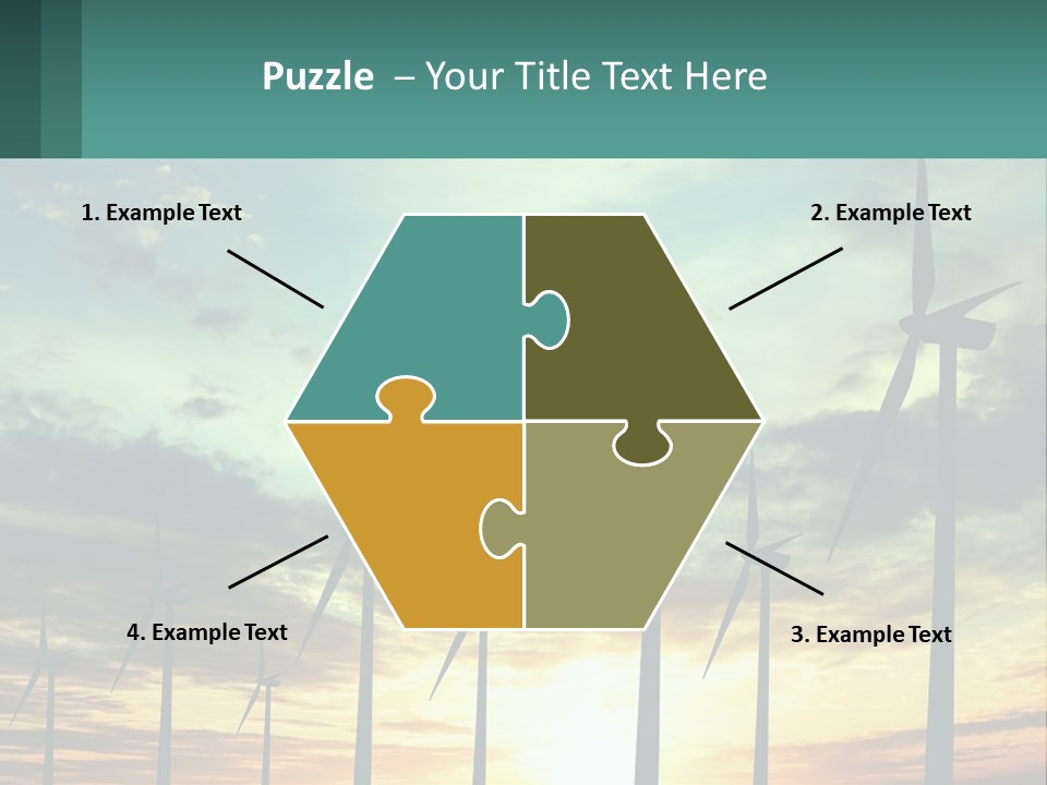 A Group Of Windmills With The Sun Setting In The Background PowerPoint Template