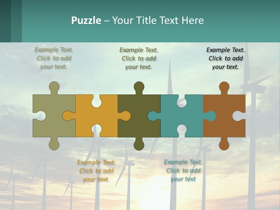 A Group Of Windmills With The Sun Setting In The Background PowerPoint Template