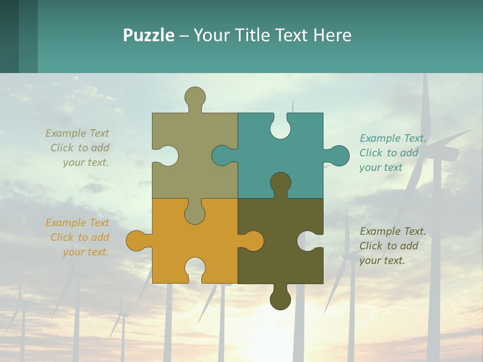 A Group Of Windmills With The Sun Setting In The Background PowerPoint Template