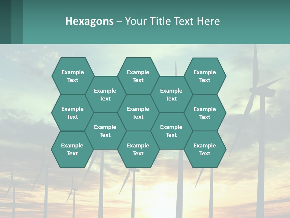 A Group Of Windmills With The Sun Setting In The Background PowerPoint Template