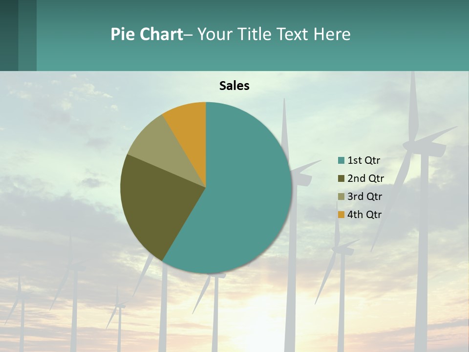 A Group Of Windmills With The Sun Setting In The Background PowerPoint Template
