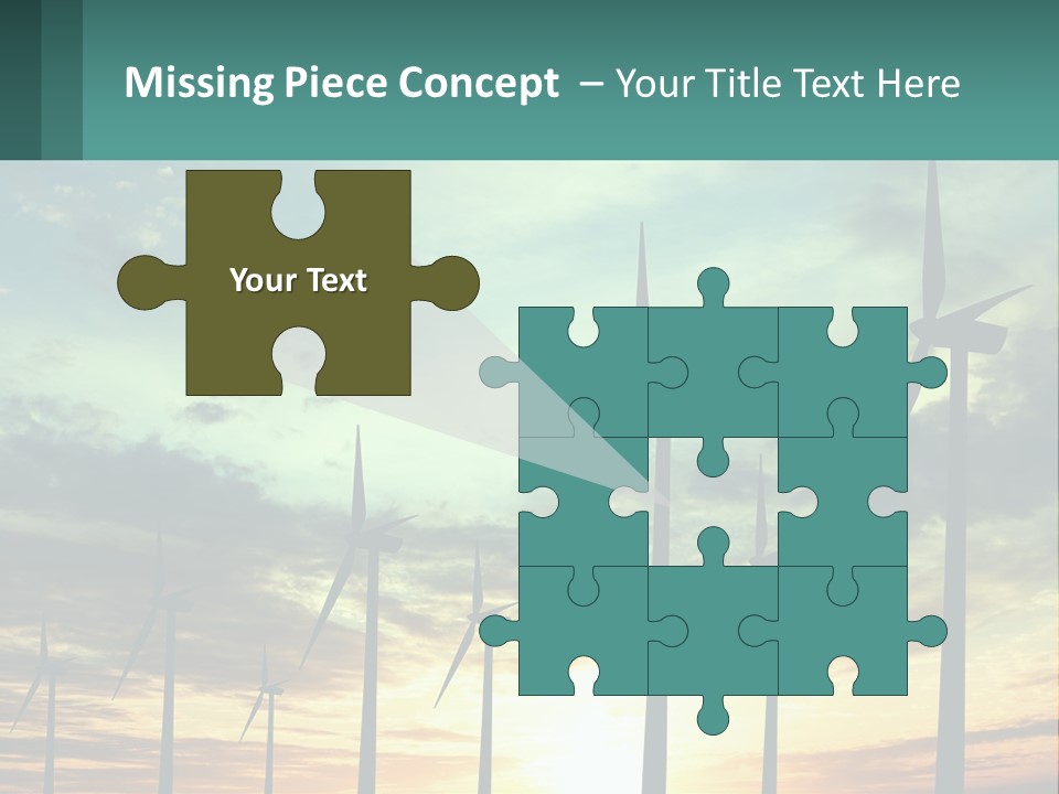 A Group Of Windmills With The Sun Setting In The Background PowerPoint Template