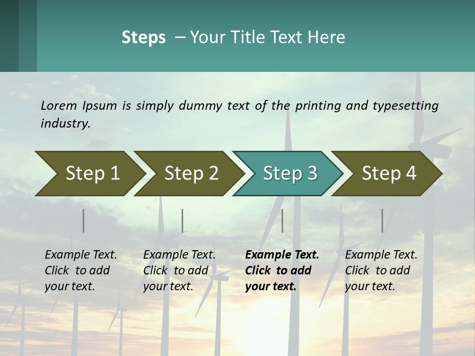 A Group Of Windmills With The Sun Setting In The Background PowerPoint Template