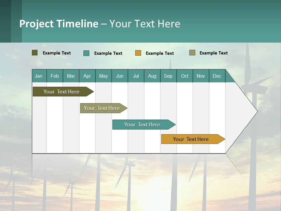 A Group Of Windmills With The Sun Setting In The Background PowerPoint Template