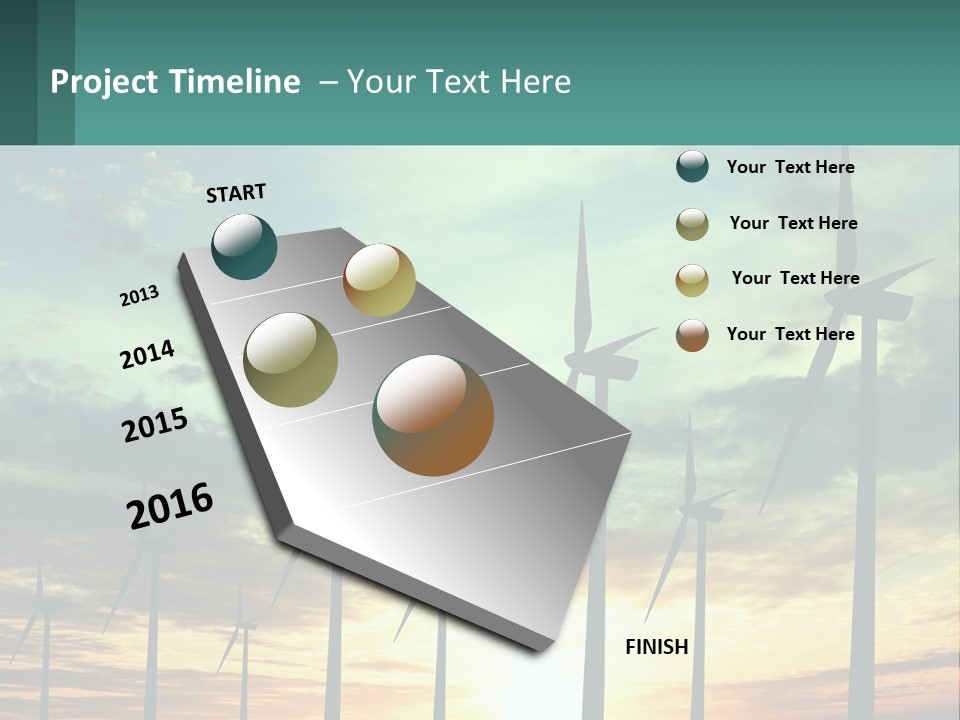 A Group Of Windmills With The Sun Setting In The Background PowerPoint Template