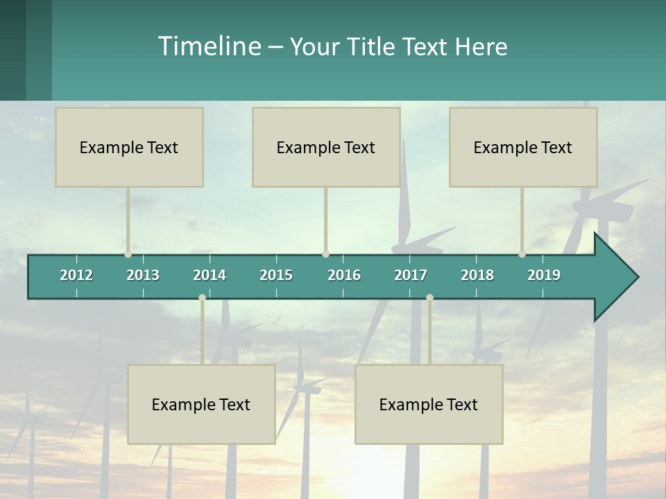 A Group Of Windmills With The Sun Setting In The Background PowerPoint Template