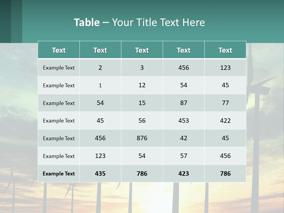 A Group Of Windmills With The Sun Setting In The Background PowerPoint Template