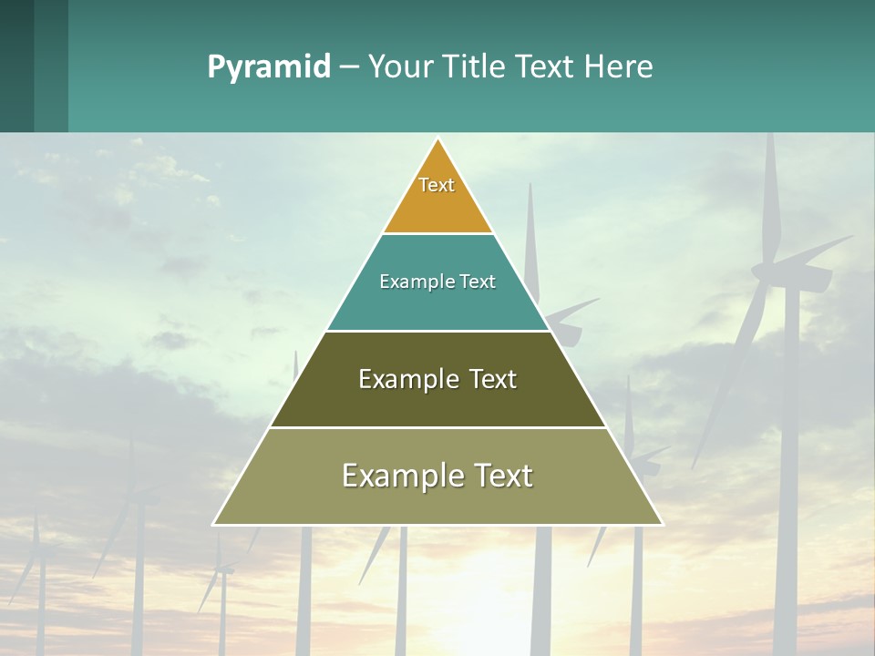 A Group Of Windmills With The Sun Setting In The Background PowerPoint Template