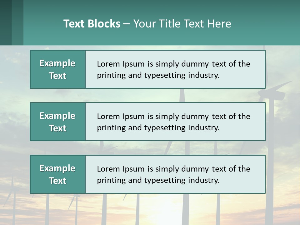 A Group Of Windmills With The Sun Setting In The Background PowerPoint Template