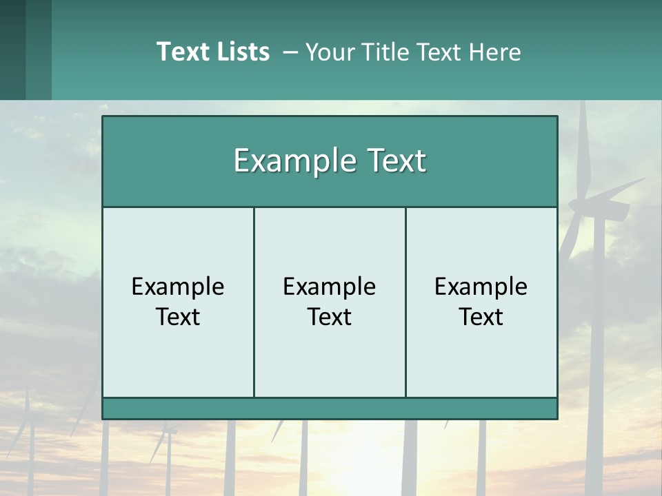 A Group Of Windmills With The Sun Setting In The Background PowerPoint Template