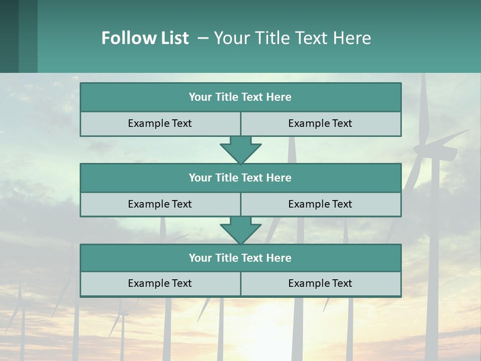 A Group Of Windmills With The Sun Setting In The Background PowerPoint Template