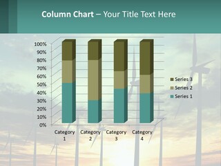 A Group Of Windmills With The Sun Setting In The Background PowerPoint Template