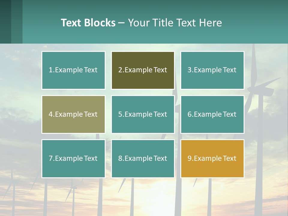 A Group Of Windmills With The Sun Setting In The Background PowerPoint Template